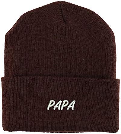 חנות הלבשה אופנתית פאפא רקומה תוצרת שרוול ארהב כובע כפה חורפי מקופל סרוג ארהב