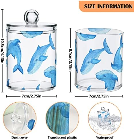 innewgogo צבעי מים לוויתן כחול 2 חבילה כותנה כותנה מחזיק כדורי מארגן מתקן צנצנות אמבטיה מפלסטיק עם מכסים