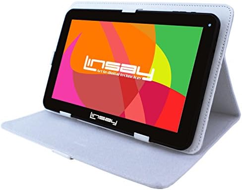 Linsay 10.1 Quad Core 2GB RAM 32GB Android 11 טאבלט עם מארז לבן