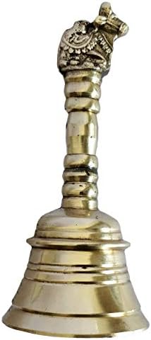 GURU JEE ™ Brass Ghanti Small Nandi Ganti Bell for Pooja Room Temple Mandir Home Medium Strem פריט