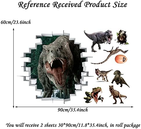 3ד דינוזאור קיר מדבקות מדבקות פיל & מגבר; מקל נשלף ויניל טירנוזאורוס רקס דינוזאור קיר מדבקות לילדים