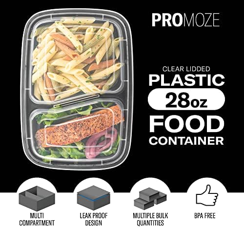 מכולות מזון מפלסטיק מיקרוגל מפלסטיק מפלסטיק מפלסטיק להכנסת ארוחות עם מכסים. -2 תא -אחסון מלבני שחור