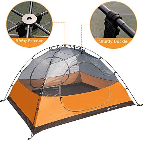אוהל קמפינג Forceatt 2/3/4 אדם, אוהל תרמילאים קלים אטום למים אטום רוח ועמיד לרוח המתאים לחיצוניות,