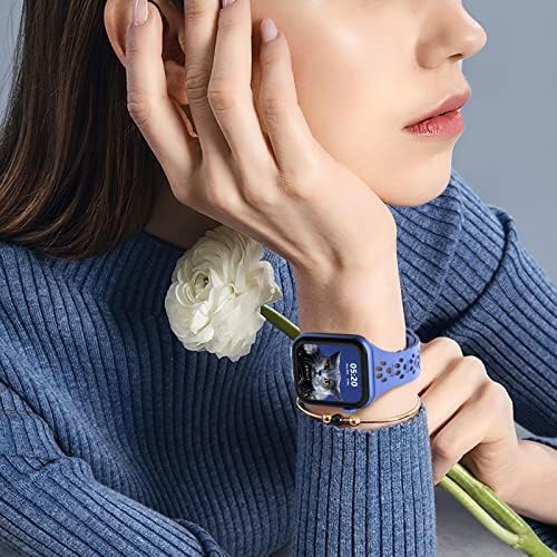 רצועת שעון סיליקון תואמת להקות Apple Watch 38 ממ 40 ממ 41 ממ 42 ממ 44 ממ 45 ממ נשים נשים, עיצוב טופר אטום