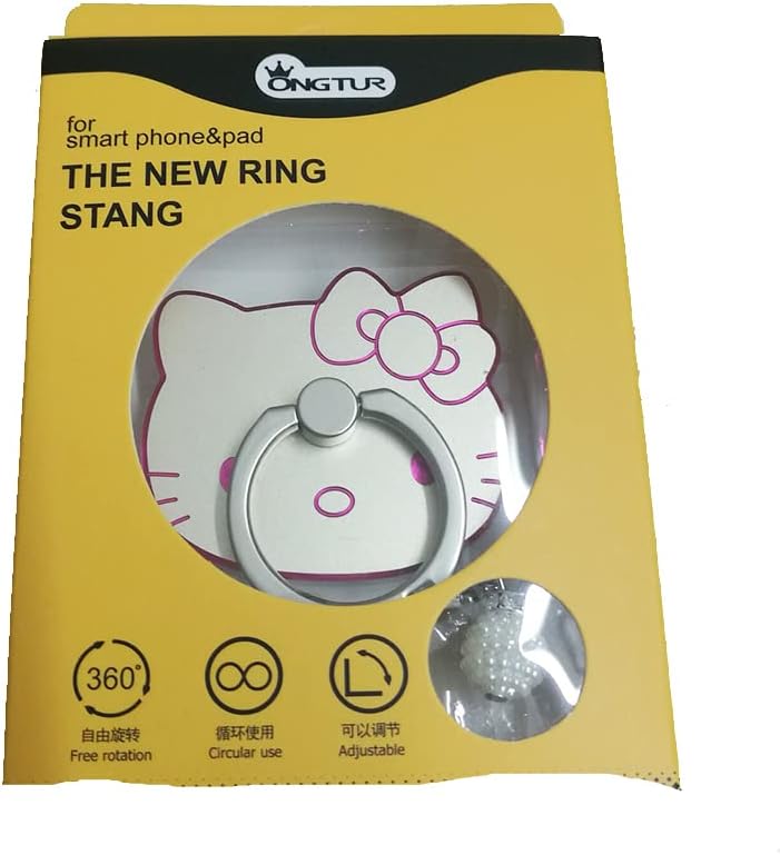 חתול טלפון טבעת מחזיק חמוד קיטי עלה זהב,חיוני מתכת אצבע טבעת אחיזת רגלית 360 לסובב עבור טלפונים חכמים