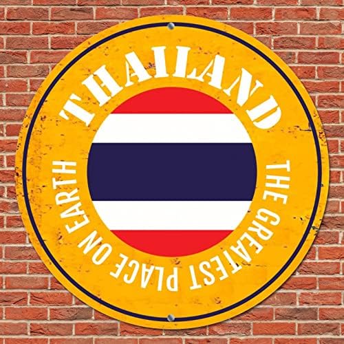 דגל קאנטרי שלט פח מתכת וינטג 'פטריוטי תאילנד דגל המקום הגדול ביותר על כדור הארץ רטרו קיר קיר שלט