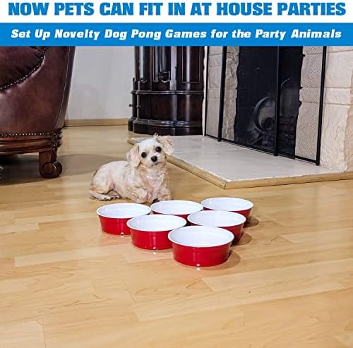 כלב מסיבה קערות אוכל חיות מחמד בסגנון אדום חד פעמי לחתולים וכלבים - 50 קערות בגודל קטן