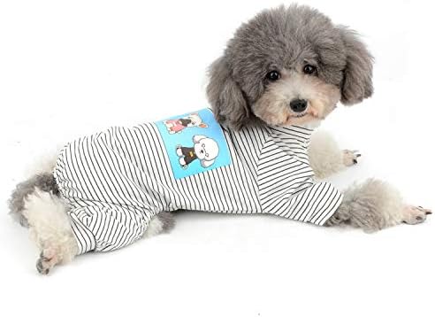 קטן כלב פיג 'מה סרבל פסים חולצה פיג' מה תלבושות עם רגליים רך כותנה גור בגדים לחיות מחמד שינה חליפת