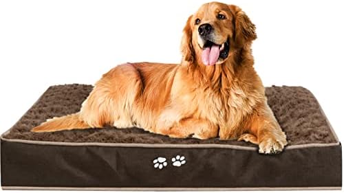קרוזר מיטת כלבים עבה מזרן מיטת חיות מחמד מזרן סופר רך עם בטנה פנימית אטומה למים כיסוי הפיך רחיץ,