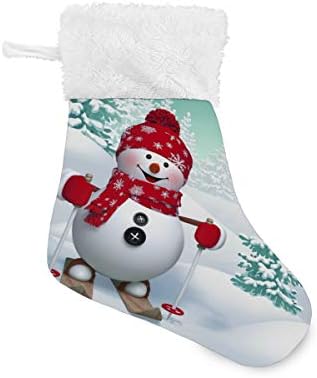 גרבי חג המולד של Alaza מצחיק איש שלג מצחיק סקי קלאסיות קלאסיות קישוטי גרב קטנים להתאמה אישית לעיצוב המסיבות