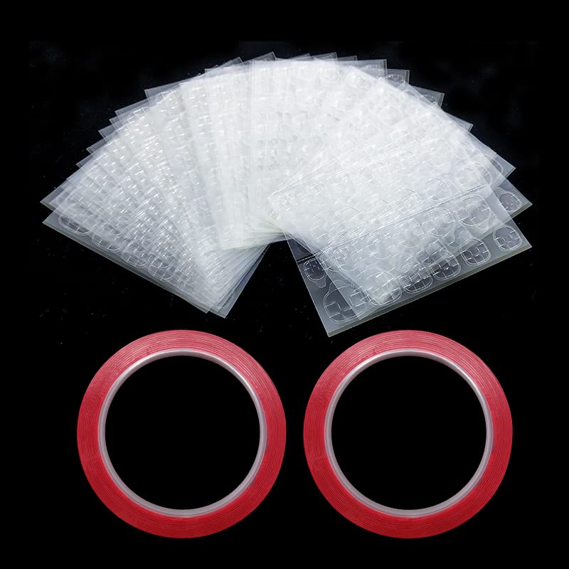 נובל עיתונות על נייל כרטיסיות דו צדדי קלטת סט כולל 2 לחמניות של דביק דו צדדי קלטת 50 גיליונות כפול צד דבק נייל