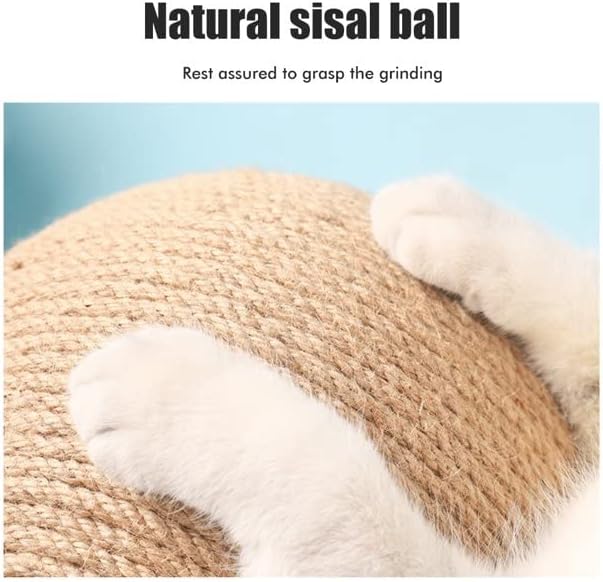 מוצ ' צ ' לה חתול גרדן צעצוע כדור, טבעי סיסל חבל כדור חתול גרדן עבור מקורה חתולים & מגבר; גורים, מוצק עץ אינטראקטיבי