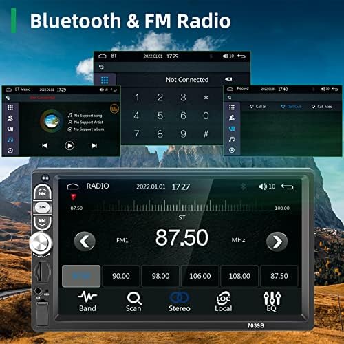 רדיו רכב רדיו יחיד SIN STEREO STEREO APPLE CARPLAY, Rimoody 7 אינץ 'מסך מגע רדיו רדיו עם Bluetooth FM Radio Cirlue
