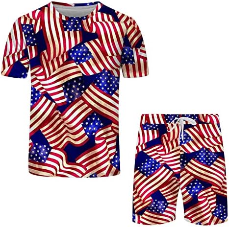 חולצות קיץ של BMISEGM לגברים דגל יום העצמאות לגברים באביב הקיץ ספורט פנאי נוח 3XL בגד ים עבור