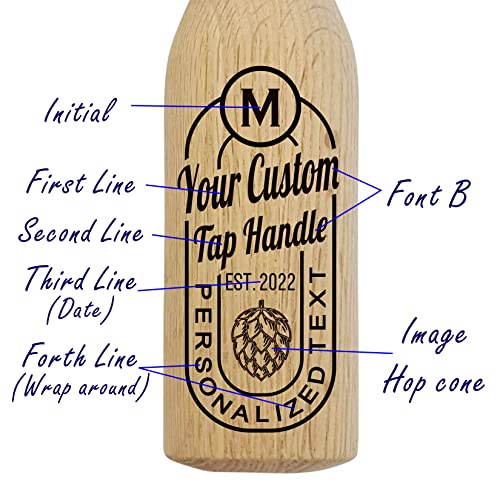 צורת בקבוק בהתאמה אישית לוגו ידית בירה בהתאמה אישית עם טקסט משלך. נהדר לקיגרטור