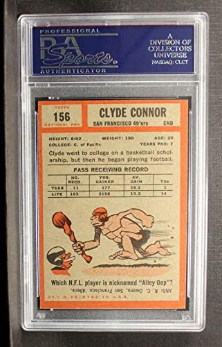 1962 Topps 156 Clyde Connor San Francisco 49ers PSA PSA 8.00 49ers Pacific