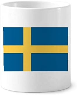 דגל לאומי שוודיה אירופה מברשת שיניים מחזיק עט ספל קרמיקה עמדת עיפרון גביע עיפרון
