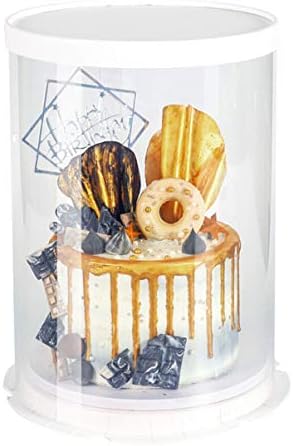 דוכן עוגת חתונה עוגת קוקי 6 אינץ עגול עוגת מנשא, עוגת אריזת קופסות שקוף עוגת ארגונית לבית קינוח חנות פלסטיק עוגת