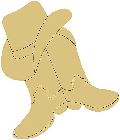 עיצוב מגף קאובוי על ידי קווים מגזרת עץ לא גמור דרבס רכיבה על סוס נעלי סוס רודיאו חווה חווה טקסס