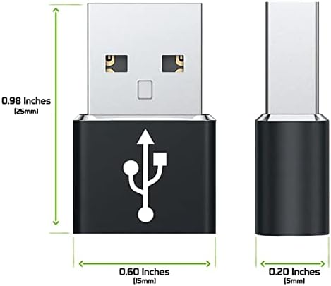 USB-C נקבה ל- USB מתאם מהיר זכר התואם ל- Sony WF-1000XM3 שלך למטען, סנכרון, מכשירי OTG כמו מקלדת, עכבר,