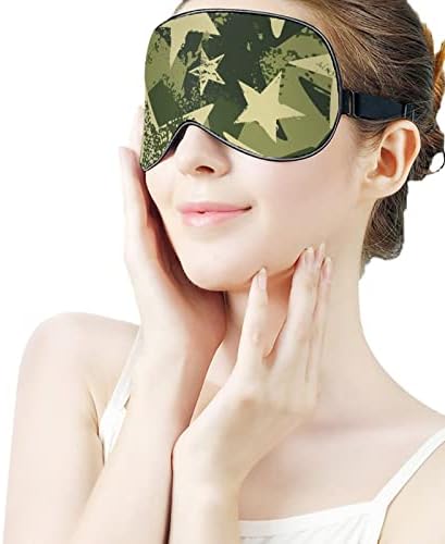 הכוכבים צבאיים ירוקים מסכת שינה מכסה מסיכת עיניים רכה כיסוי אפקטיבי הצללה כיסוי עיניים עם רצועה