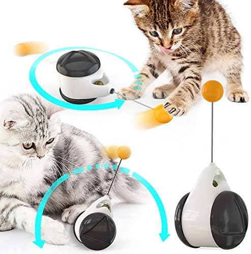 חתול צעצועים אינטראקטיבי חתול נדנדה צעצועים, 180 תואר מאוזן חתול רודף צעצוע עם חתול כדור, חתלתול צעצועי חתול