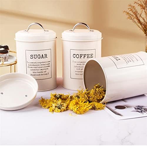 קפה שעועית אחסון סט של 3 מתכת מטבח מזון קפה סוכר תה אחסון תיבת צנצנת מיכל סיר עם מכסה עבור אספקת מטבח