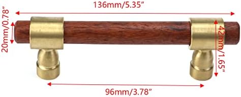 משיכות עץ של Semetall 2 PCS, משיכות ארונות במרכז חור 3.78 אינץ ', ארונות עץ אדום ידיות 5 אינץ
