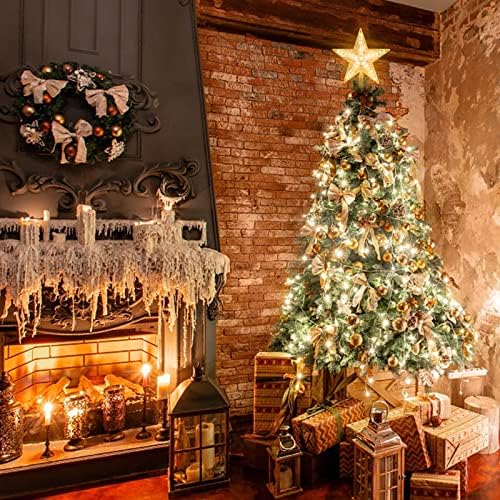 כוכב טופר עץ חג המולד, אור לבן 8.7 אינץ 'אור לבן עם 30 נורות LED נהדר לעיצוב בית עץ חג המולד, חג, שנה חדשה,