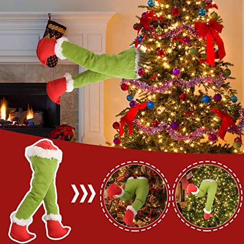 עץ רגליים ממולאות לקישוטים רגליים קטיפה 15.7 אינץ 'לחג המולד לחג המולד קישוט עיצוב בית