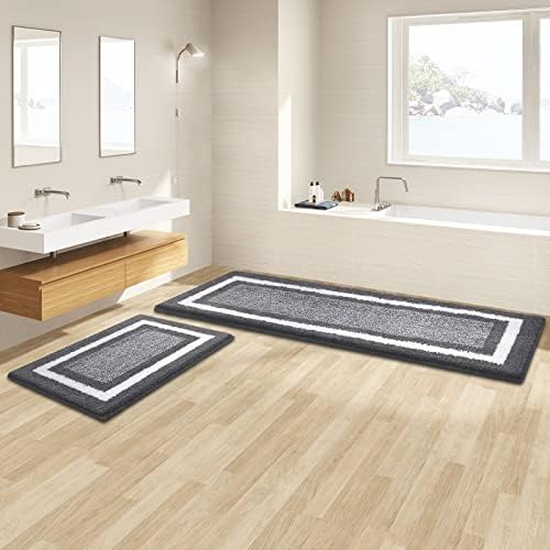 שטיחי אמבטיה של KMAT ומצטינים מגדירים 2 חלקים, קישוטי אמבטיה רכים פלאים פלאים פלאים, מקשרים רכים, רחיצים מהירה