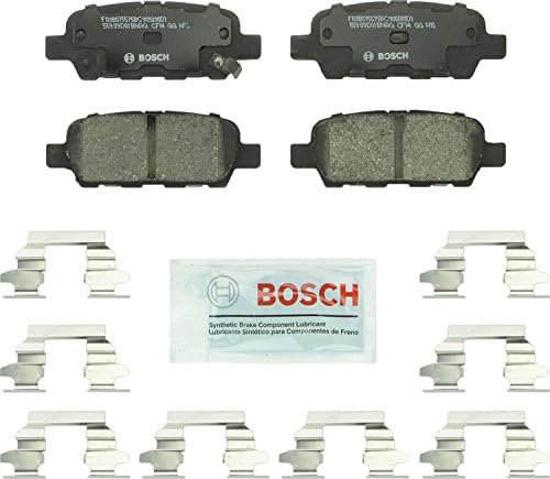 BOSCH BC905 כרית בלם דיסק קרמיקה פרימיום שקט - תואם לאינפיניטי נבחר; ניסאן 350Z, 370Z, Altima, Juke, Leaf, Maxima,