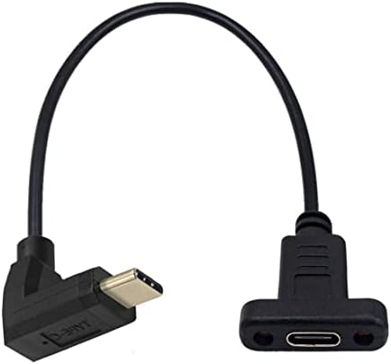 Chenyang CY USB C כבל סיומת, USB 3.1 סוג C זכר לנקבה 90 מעלות כבל הרחבה זוויתי 30 סמ