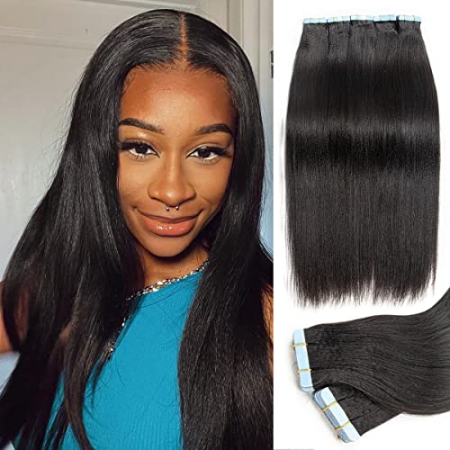 שחור קלטת בתוספות שיער שיער טבעי שחור נשים אמיתי רמי שיער טבעי הרחבות אור יקי קלטת בתוספות שיער