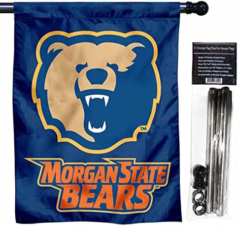 Morgan State MSU Bears House Flag עם ערכת מוט הדגל