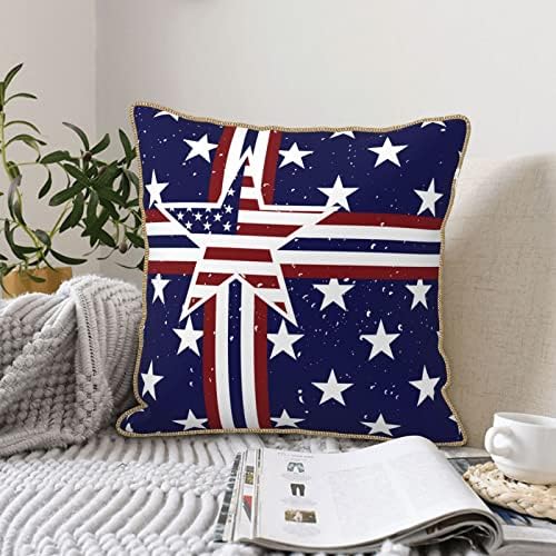 חבילת Myshe של 2 קטיפה דגל אמריקאי ייחודי כרית דקורטיבית כיסוי כיסוי ספה מכונית חדר שינה 18 x 18