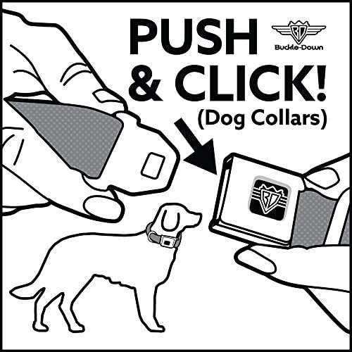 צווארון כלב אבזם בטיחות אבזם אבזם - מיני לבבות שחור/אדום/לבן - 1.5 רוחב - מתאים לצוואר 16-23 - בינוני