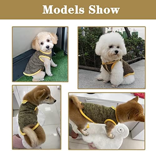 חולצת כלבים קטנה של Tengzhi סוודר פליס סרוג רך נושם בגדי חתול נמתחים ללא שרוולים בגדים חמים גור טנק