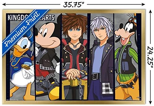 Trends International Disney Kingdom Hearts 3 - פוסטר קיר קבוצתי, 22.375 x 34, גרסה ממוסגרת זהב