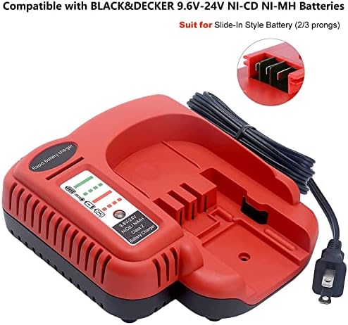 BDFC240 9.6V-24V Battery Charger for Black & Decker 18V 14.4V 12V 9.6V 24V Firestorm Battery