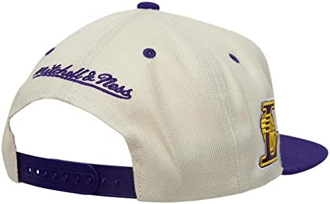 מיטשל ונס לוס אנג'לס לייקרס NBA SAIL 2 טון כובע סנאפבק קלאסי קלאסי קלאסי מלבן/סגול