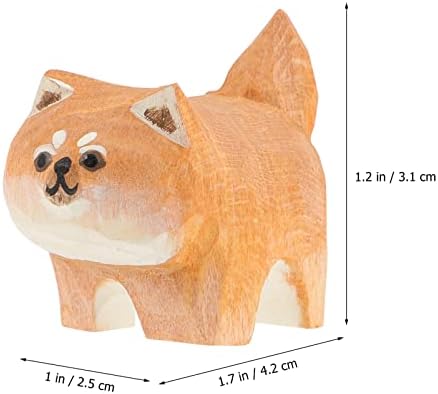 פסלוני חתול של דידיסאון פסל כלב מיניאטורי כלב פסל כלב עץ גילוף פסל עיצוב הבית בעלי חיים קטנים צעצוע חיית