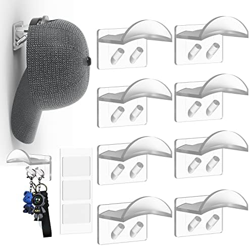 ווי כובע דבק חדש לקיר-מתלה כובע לכובעי בייסבול,כובע קאובוי כובע קולב מחזיק ארגונית לחדר, ארון ואחסון ארגונית