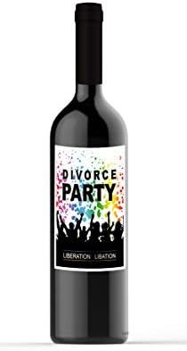 גירושין מסיבת יין בקבוק דבק תוויות חגיגת מתנה לשמונה בקבוקים 4.25 אינץ 'על 5.5 אינץ' כל-גיליונות