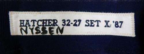 1987 יוסטון אסטרוס בילי האטצ'ר משחק משמש מכנסיים לבנים 32 DP36446 - משחק משומש מכנסי MLB