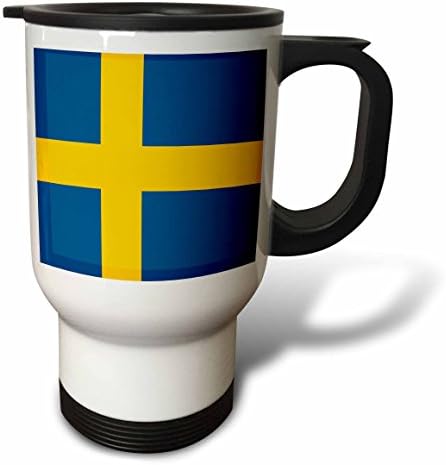 3 דגל דגל של שוודיה כחולה שוודית וצהוב מוזהב נורדי צלב צלב זהב זהב עולם סקנדינביה ספל נסיעות, 14 גרם, רב