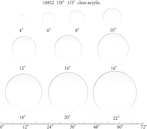 SutteTuredIsplays® 1PK 20 דיסק עגול מעגל Lucitecite Acrylic Plexiglass, 1/8 עבה 18822-20 -1/8 עבה 18822-20 -1/8