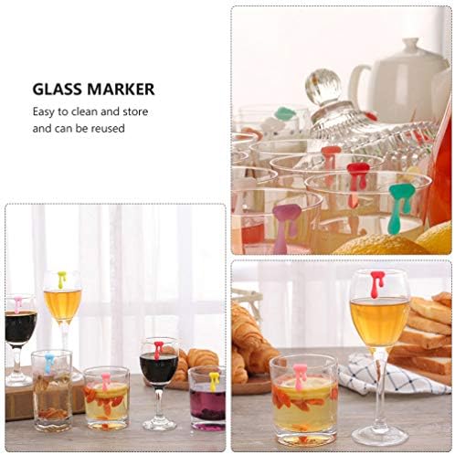 קבילוק מרטיני משקפיים 24 יחידות סיליקון לשתות סמני פירות בצורת יין זכוכית קסמי מזהה כוס סמן מזהה עבור