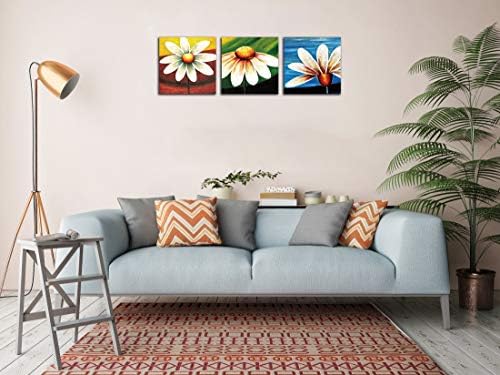 NAN WIND 3 חלקים צבעים בהירים תמונות פרח תמונות קיר תפאורה - אמנות בד ממוסגרת לסלון, חדר שינה, מטבח, משרד