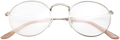 רטרו עגול ברור עדשת משקפיים מתכת מסגרת